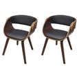 Style Industriel Loft - Chaises de salle à manger 2pcs Marron Bois courbé et similicuir Chaise à dîner Chaise de cuisine26614-1