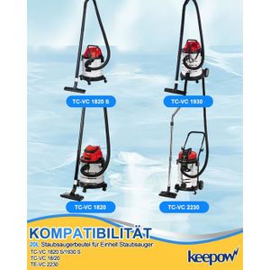 Lot De 20 Sacs Aspirateur Non-Tissé 20L Pour Einhell TE-VC 2230, TE-VC 1820, TE-VC 1925 SA Et Modèles Compatibles