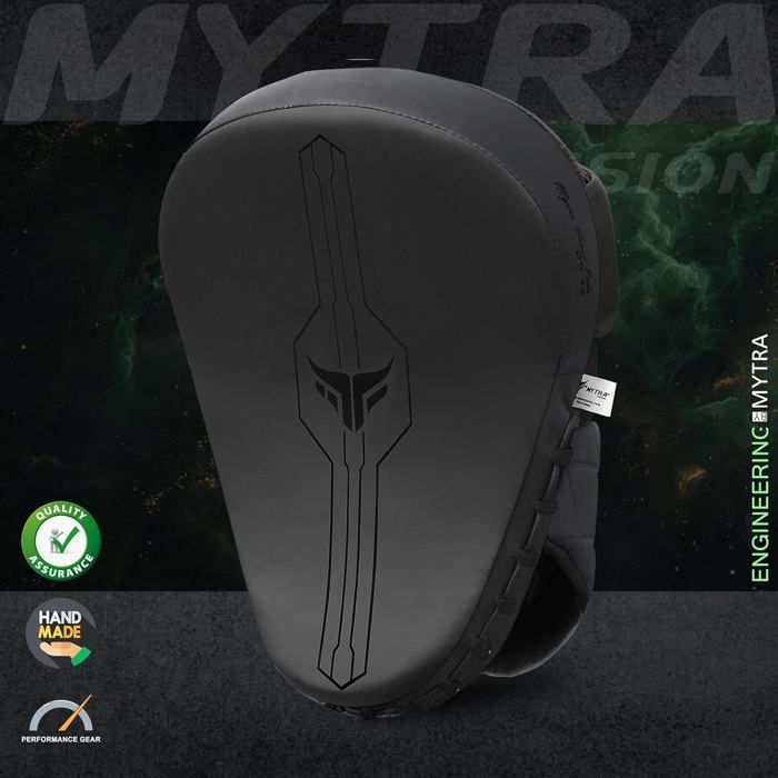 Pattes D'Ours Boxe Mytra Fusion Cuir Véritable - Focus Mitts MMA Muay Thai Kickboxing - 4 Couches Rembourrage + Aération