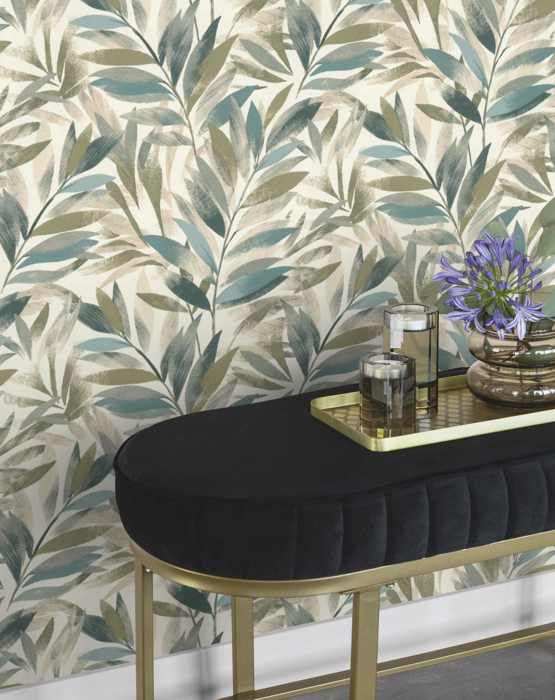 Papier Peint Intissé Botanical Jungle – Rouleau 53 X 1005 Cm, Jaune, Motif Jungle, Rasch 832549