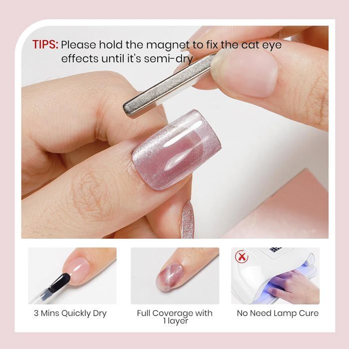 SUPWEE Cat Eye Vernis à Ongles Magnétique En Verre 16 Ml - Séchage Rapide - Sans Lampe UV - Holographique œil De Chat - Avec Aimant - DIY Salon 025