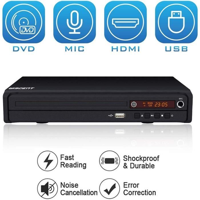 Lecteur DVD pour TV, DVD - CD - MP3 avec Prise USB, Sortie HDMI et AV  (câble HDMI et AV Inclus), télécommande (sans Blu-Ray) (W A5 - Cdiscount TV  Son Photo