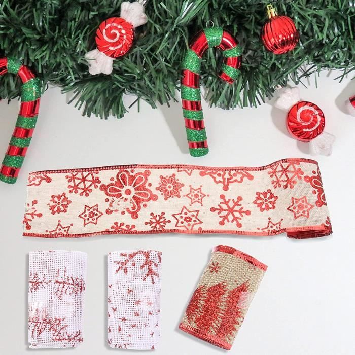 24 Pcs Arcs Velours Pour Arbre De Noël - Ornements Bourgogne Rustiques 2.5cm Largeur