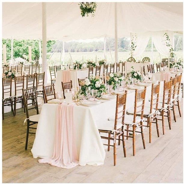 Daesar Chemin de Table Rose Blanc, Chemin Table Polyester Fleur de Broderie Chemins de Table Mariage 40x200 CM