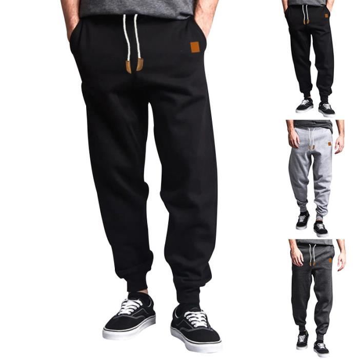 Bas de Jogging Homme Pantalon Jogging Mode Training Pantalon de Survetement Taille Elastique Decontracte Activewear Noir Noir Cdiscount Pret a Porter