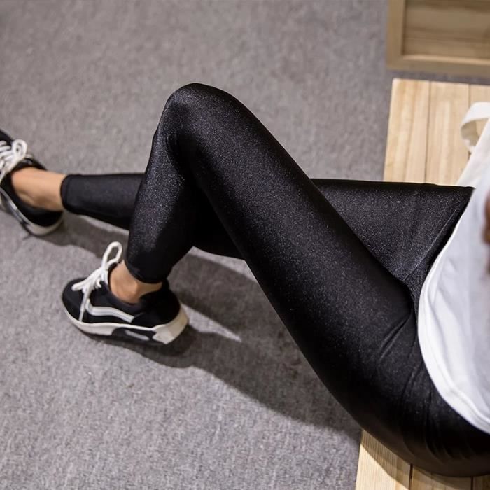 Legging noir hot sale brillant taille haute