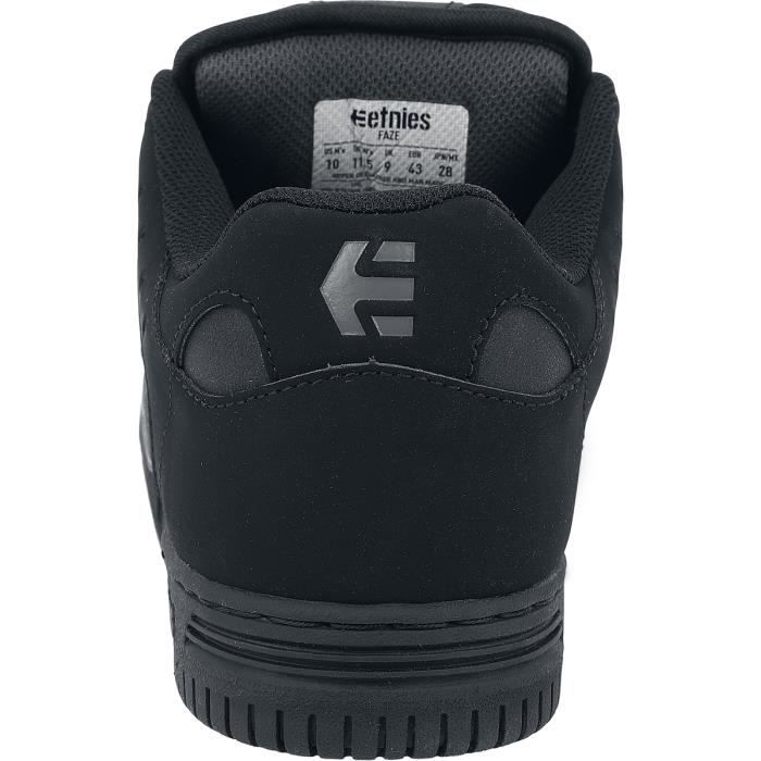 Baskets Etnies Faze Homme Noir Cuir Lacets Noir Cdiscount Chaussures