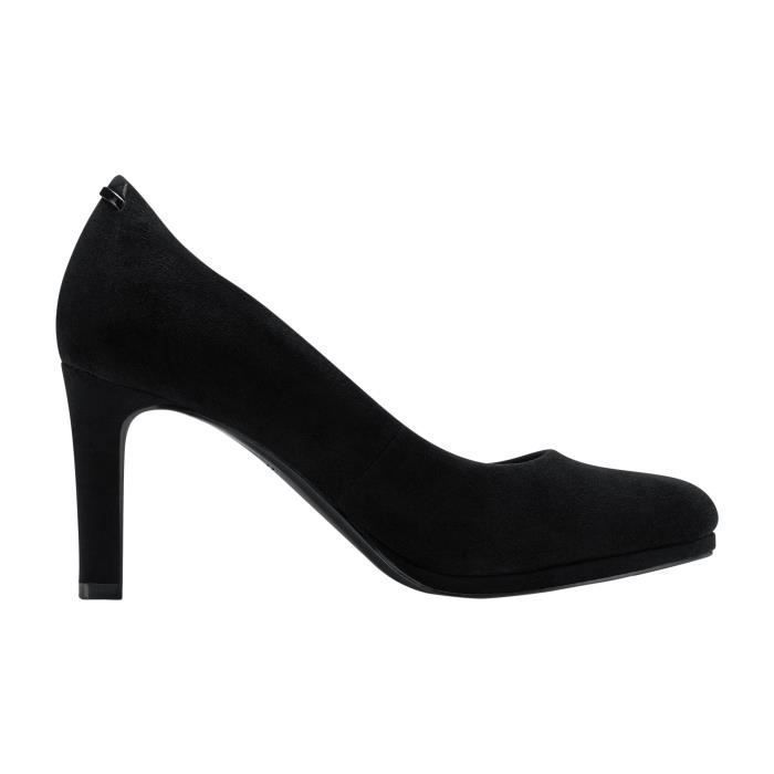 Ballerines Femme Tamaris Cuir Noir Suede Talon 5cm Confort