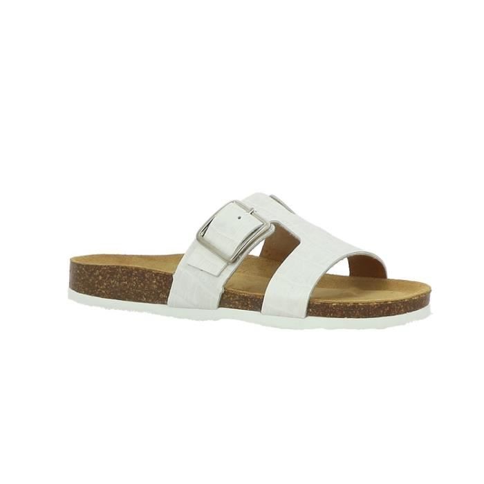 Sandales Femme PLAKTON BUGGY Talon plat Blanc Blanc