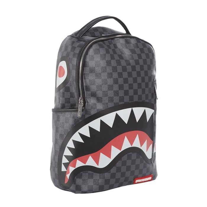 Sac dos 45 cm Black checkered Sharks in Paris BLACK CHECKERED
