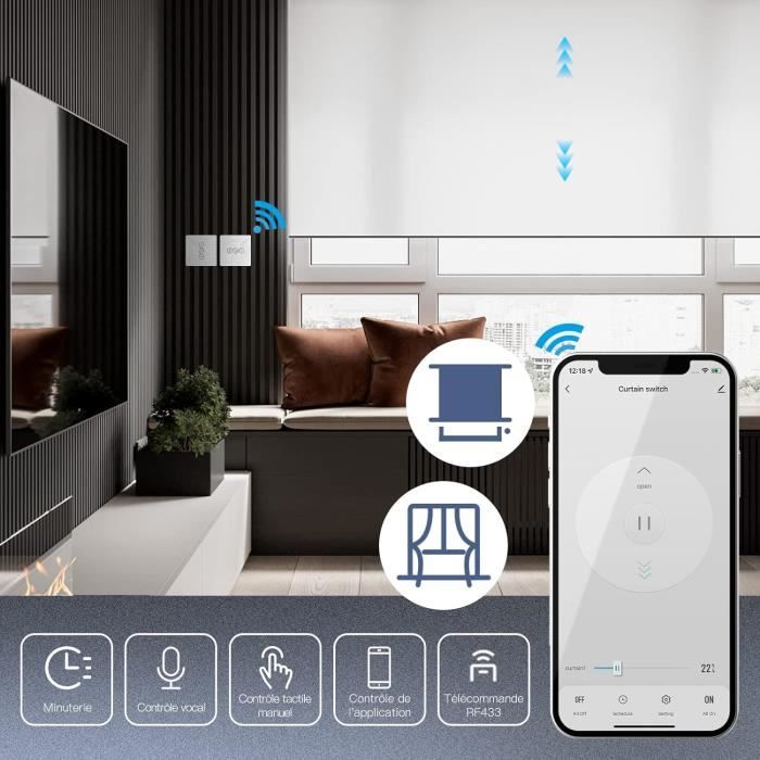 Interruttore Per Tapparella Wi-Fi Intelligente, 2.5D, Compatibile