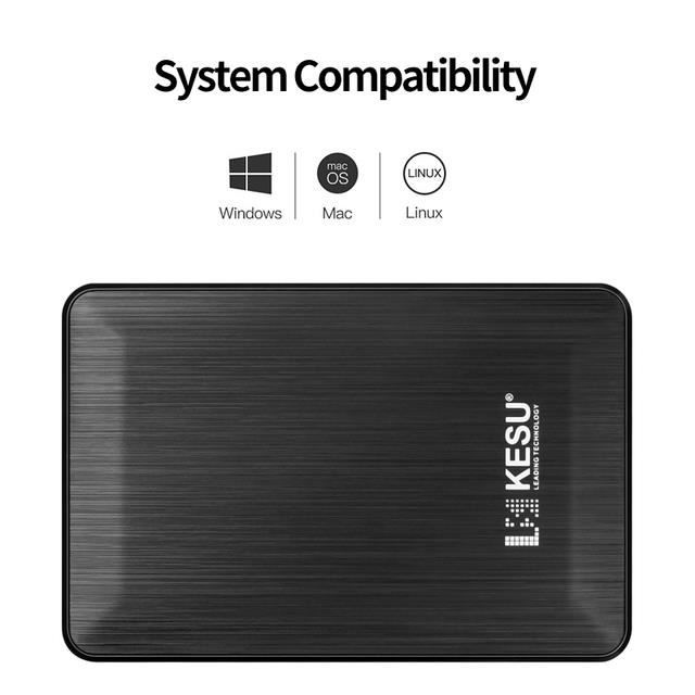 KESU-Disque dur externe HDD portable, stockage USB, 2 To, 1 To