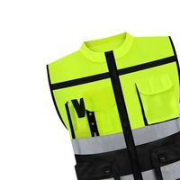 Lot de 10 gilets de sécurité haute visibilité réfléchissants avec plusieurs poches pour travaux de plein air, cyclisme, jogging, marche, sport – Convient pour homme et femme (10, taille XXL, rouge