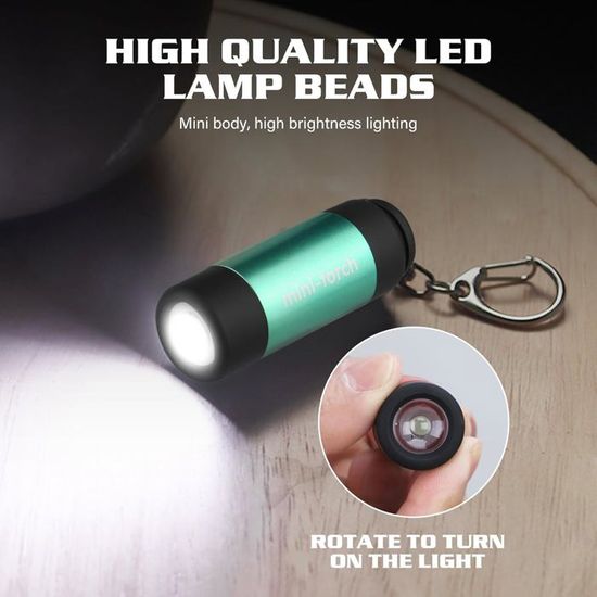 Mini lampe torche porte-clés, lampe d'inspection étanche, mini lampe torche rechargeable par USB, orange | Leroy Merlin