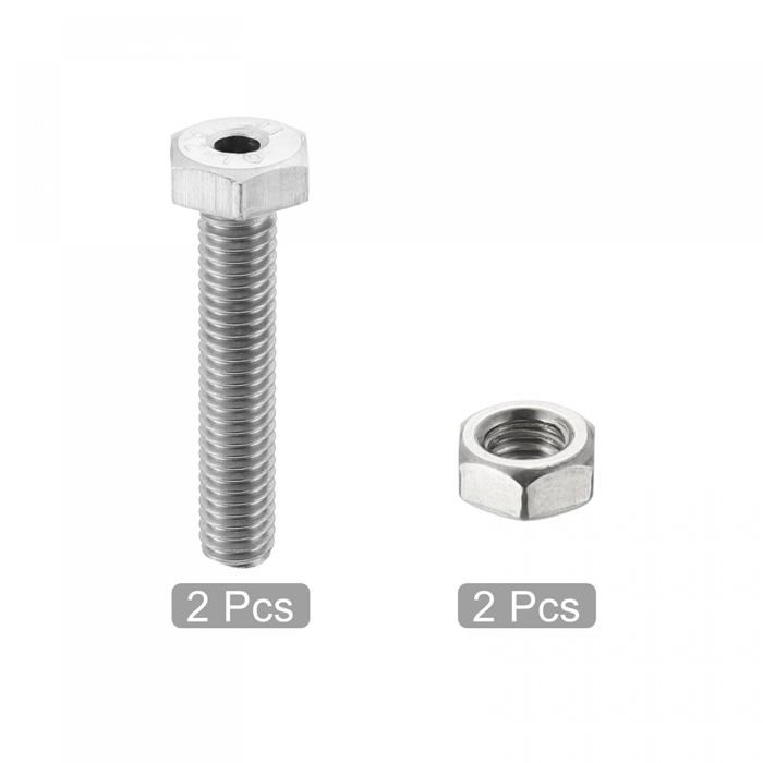 Lot de 2 boulons de carrosserie carrés en acier inoxydable M6 x 16 mm