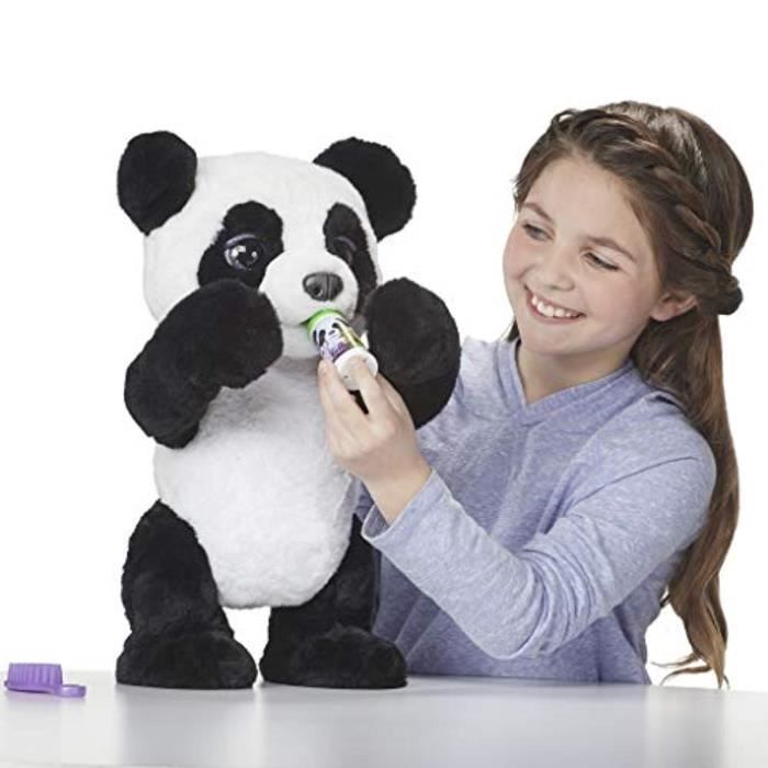 FurReal Friends - Peluche Interactive Cubby - Plum, le Panda Curieux -  Version française