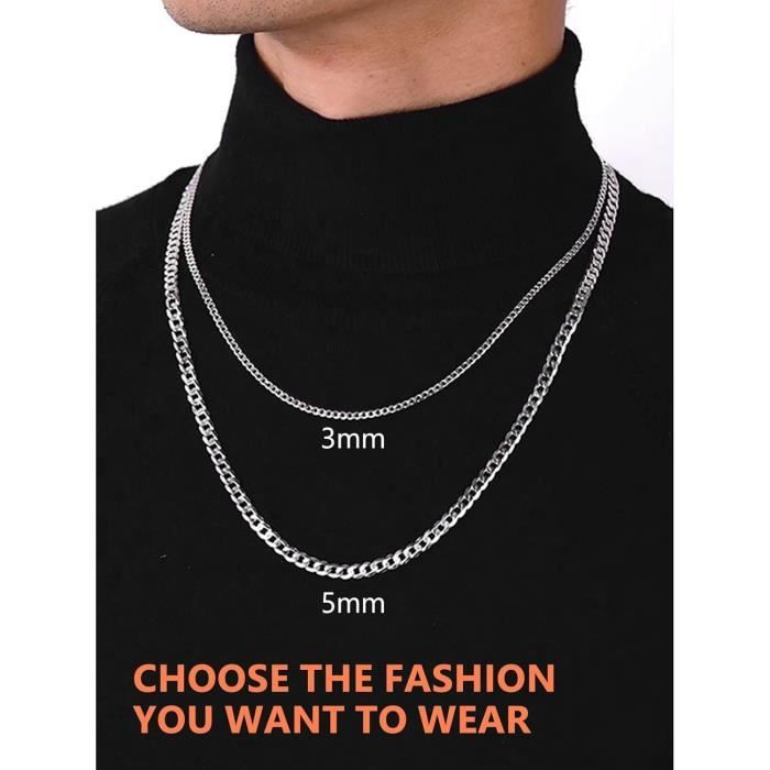 SKINBOUND - Argent En Acier Inoxydable Pour Homme Et Femmes Chaine Ras