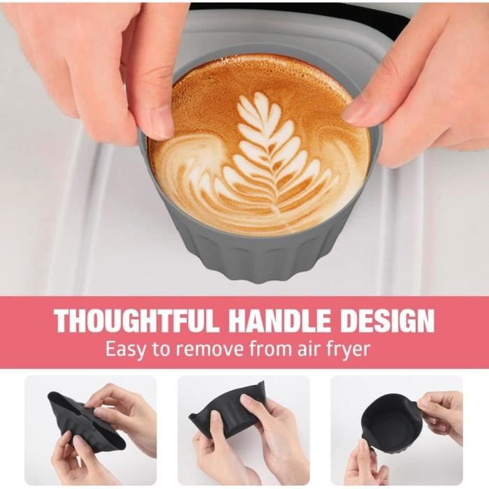 Moules Silicone Air Fryer 4 Pièces - Pour Gâteaux, Œufs, Muffins, Réutilisables Et Lavables