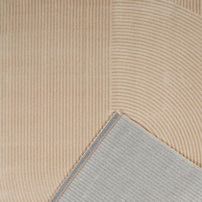 Tapis de salon motif géométrique en relief - NAZAR RUGS - 120x160 cm -  Beige et Crème - Cdiscount Maison
