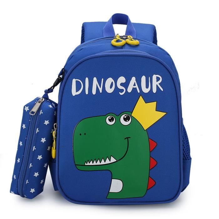 Bleu fonc Anti lost Cute dinosaur Kindergarten backpack