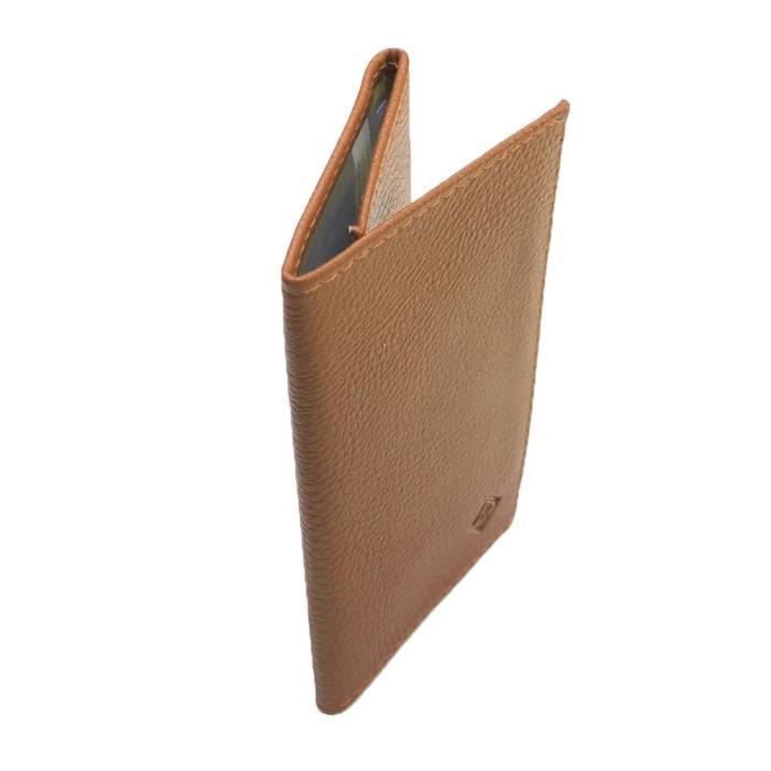 LOLUNA® Portefeuille Cuir Souple 2 Volets Compact – Taupe – Permis, Cartes, Billets & Monnaie – Idéal Poche & Cadeau