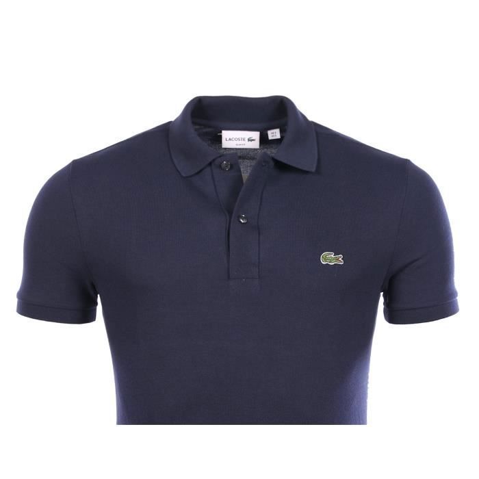 Lacoste Homme - Polo coton pique slim fit PH4012 166 Bleu foncé