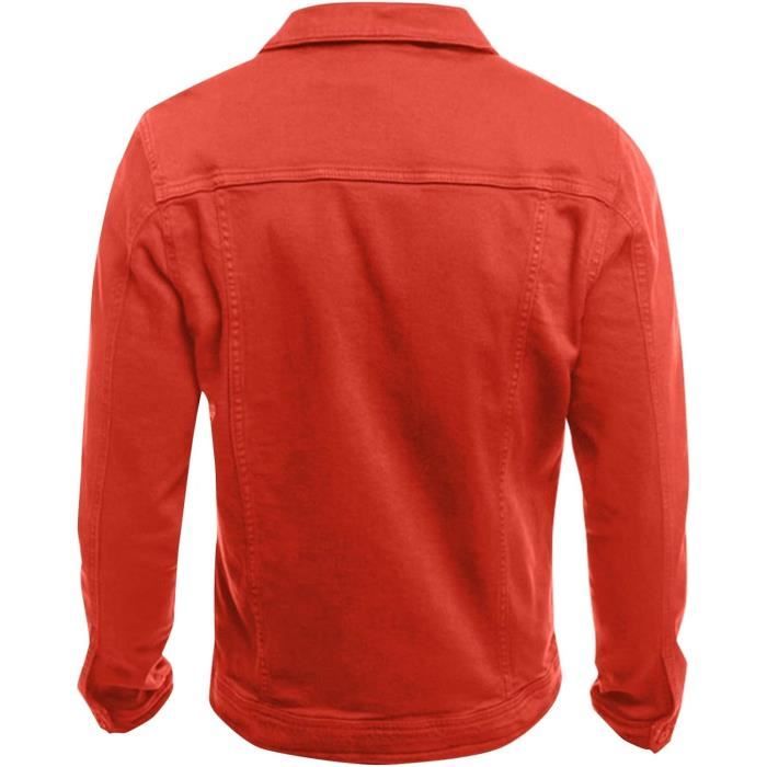 Veste en jean rouge homme 2025