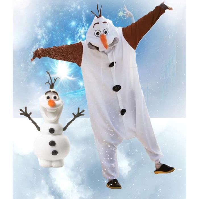 Deguisement Reine des Neiges Olaf Enfant Adulte Onesies Cartoon Animal  Flannel Cosplay Pyjamas