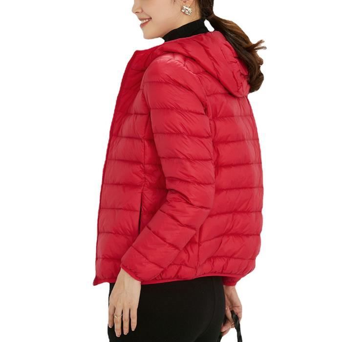 Femme Doudoune Compressible d hiver a Capuche Mince Rembourre Matelasse Doudoune d hiver Ultra leger Repliable et Isole Rouge Rouge Cdiscount Pret a Porter