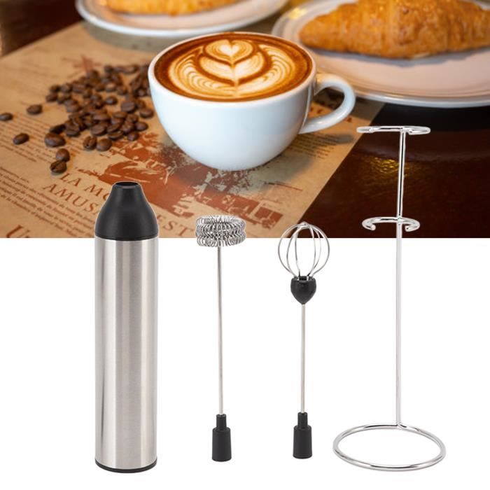 Mousseur à Lait Électrique à Main, Fouet Matcha, Mélangeur De Boissons En Acier Inoxydable Avec Double Ressort, Mousseur De Cuisine Neuf - Par Défaut