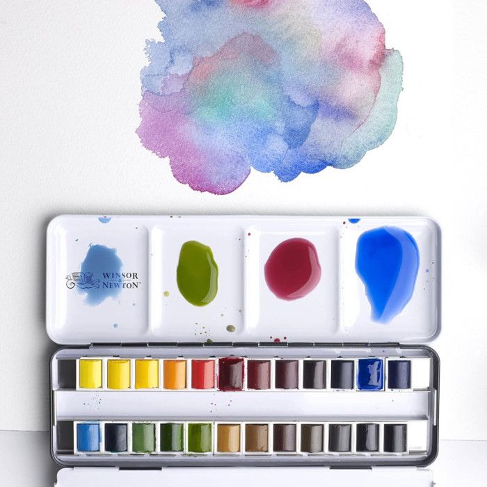 Coffret aquarelle 12 godets métalliques et pastel White Nights IWS St