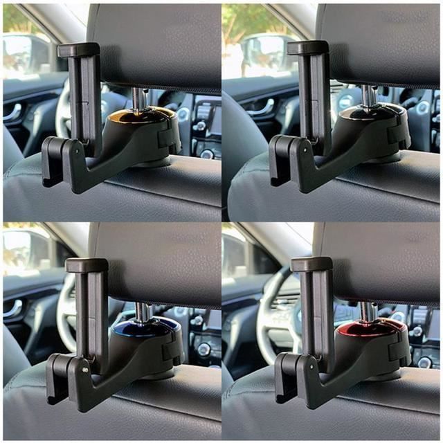 Ormeli Lot de 4 crochets pour appuie-tête de voiture avec support de  téléphone 2 en 1 pour appuie-tête de siège arrière de véhicule pour sac à  main