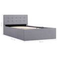 156•Modern Design Lit coffre contemporain - Cadre de lit à stockage hydraulique Lit Simple Sommiers à Lattes|Gris clair Tissu 90x200-3