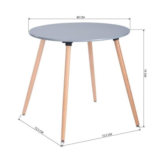 Table A Manger Ronde Gris Table De Cuisine Table Basse Avec Pieds En Bois De Hetre 80x80 Cm Achat Vente Table De Cuisine Table A Manger Ronde Gris T Cdiscount