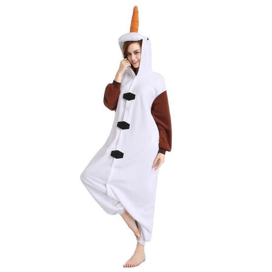 Pyjama Kigurumi Olaf La Reine des Neiges Adulte Mixte Flanelle Blanc Cdiscount Jeux Jouets