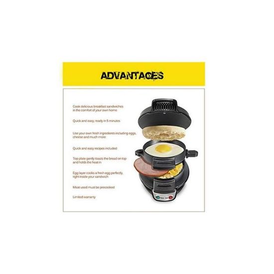 Breakfast Hamburger Sandwich Maker Machine rapide Pratique Home Appliance