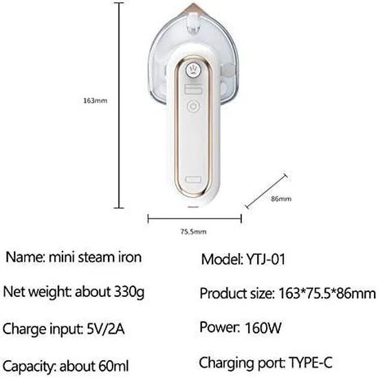 YGB Mini défroisseur Vapeur Portable, Fer à Vapeur portatif sans Fil, Mini  défroisseur portatif USB Rechargeable, Repassage à [506] - Cdiscount  Electroménager