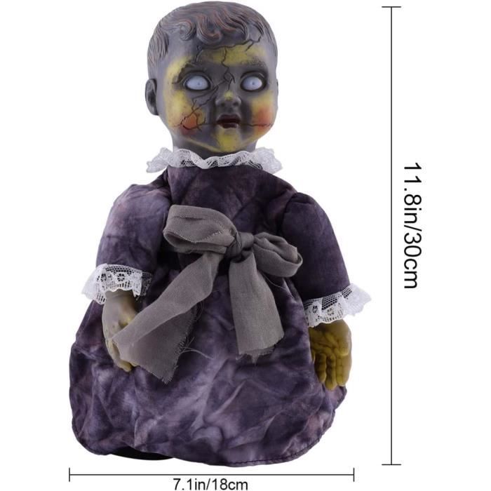 CD-Halloween Poupée d'Halloween, activée par Creepy Doll Haunted avec son  et mouvement Horror Sans batterie - 18 x 14 x 3[988] - Cdiscount Jeux -  Jouets