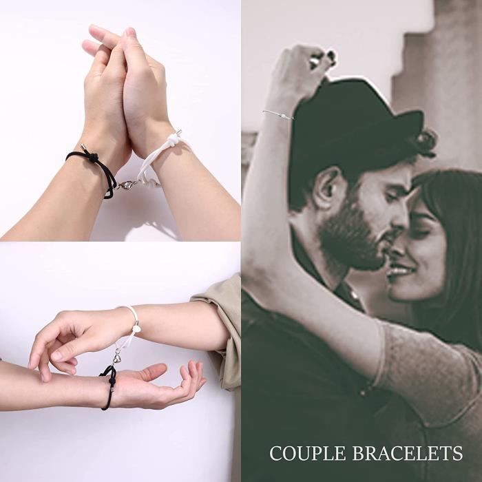 1 Paire de Bracelets Magnétiques pour Couples Relation Bracelet