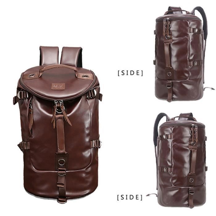 Grand Sac De Voyage Weekender En Cuir Noir - Unisexe, Occasion, Cabine