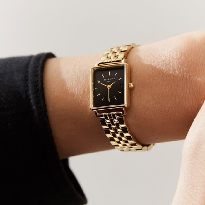 Montre rosefield noir best sale femme