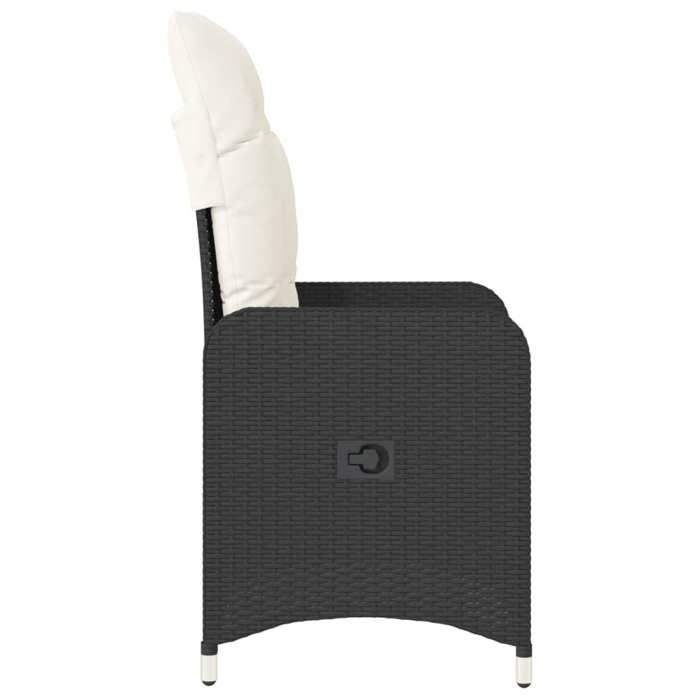 Chaise De Jardin Adirondack VidaXL Noire En Résine Tressée - Chaise Longue Confortable Pour Extérieur Et Patio