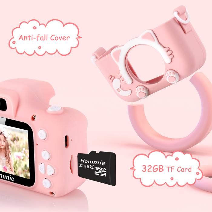 Appareil Photo Enfant 2.0 Pouces Mini Caméra Rechargeable 1080p - 32G SD, Cadeau Jouet pour Appareil Photo Enfant 2.0 Pouces Mini Caméra Rechargeable 1080p - 32G SD, Cadeau Jouet pour
