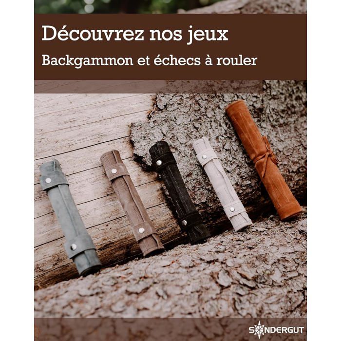 SONDERGUT- Backgammon - Backgammon en Cuir véritable - Backgammon de Voyage... les Prix d'Occasion ou Neuf