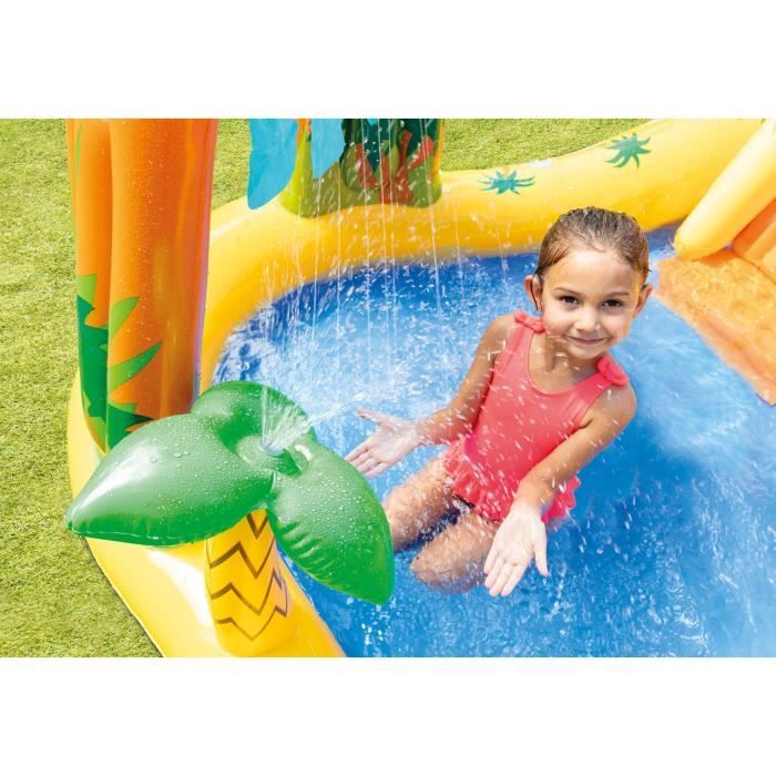 Intex Sea Paradise - Aire De Jeux Gonflable Avec Toboggan, Pulvérisateur Palmier, Canne à Pêche Et Poissons - Dès 2 Ans