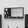 6074BOOST•)Miroir de salle de bain MIROIR LUMINEUX LED SALLE DE BAIN Miroir Mural avec éclairage LED Noir brillant 90x10,5x45 cm Agg-0