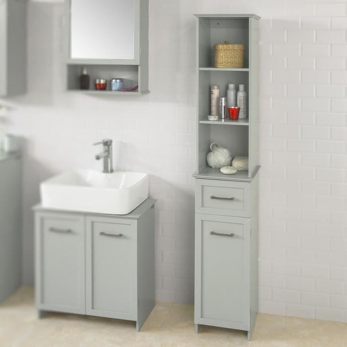 Sobuy Bzr09 Hg Meuble Colonne De Salle De Bain Armoire Haute
