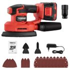Ponceuse multifonction sans fil 3-en-1, TEENO 20V Ponceuse Delta avec 2A Batterie, 13000 tr/min avec sac de Collecte de Poussière