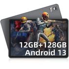 OUZRS Tablette 10 Pouces Tablette Android 13 GMS - 12 Go RAM, 128 Go ROM, TF 1TB, WiFi 6, Dual Caméra IPS HD, 6000mAh, BT 5.0, Type-C