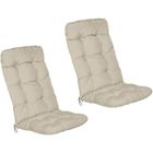 BEAUTISSU HOME STYLE Beautissu Coussin chaise jardin set de 2 Flair HL 120x50x8cm Nature - Coussin exterieur jardin dossier haut Intérieur&Extérieur
